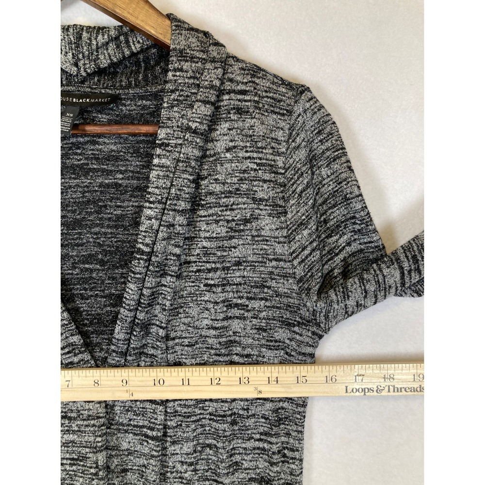 Dark Academia White House Black Market Women XS Gray Space Dye Duster Cardigan - Picture 6 of 9